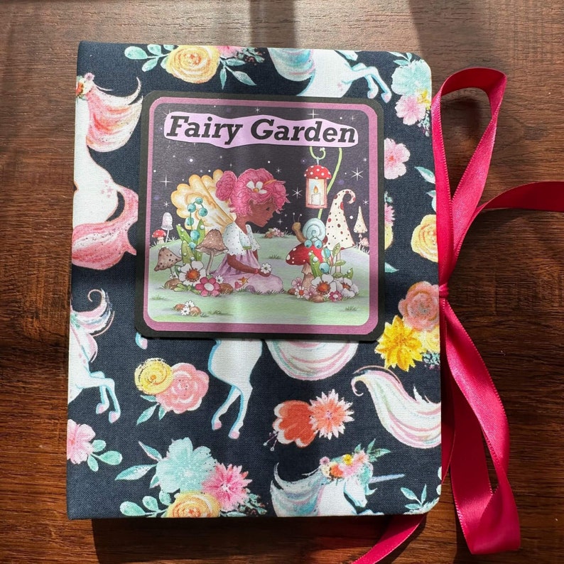 Fairy Garden Fairy Photo Album, Handmade Photo Album, Scrapbook Memory book, Album for a Girl, Flowers and Forest Fairies image 1