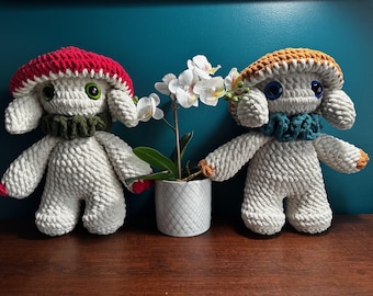 Handmade Crochet Mushroom Plush Doll – Woodland Fairy Creature Toy