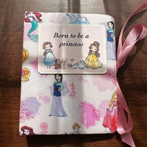 Born to be a Princess Princess Photo Album, Handmade Photo Album, Scrapbook Memory book, Album for a Girl, Beauty and the Beast image 1