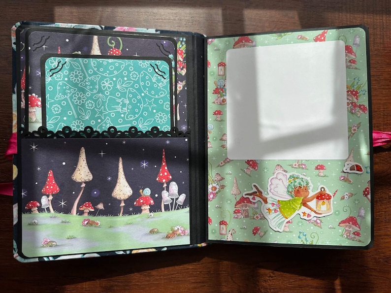 Fairy Garden Fairy Photo Album, Handmade Photo Album, Scrapbook Memory book, Album for a Girl, Flowers and Forest Fairies image 2