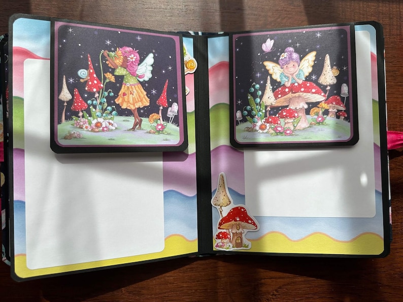 Fairy Garden Fairy Photo Album, Handmade Photo Album, Scrapbook Memory book, Album for a Girl, Flowers and Forest Fairies image 6