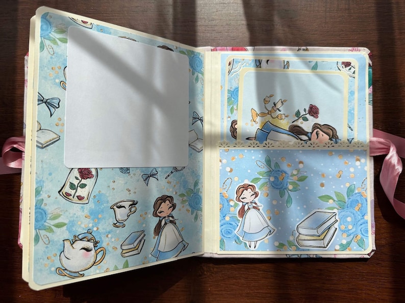 Born to be a Princess Princess Photo Album, Handmade Photo Album, Scrapbook Memory book, Album for a Girl, Beauty and the Beast image 9