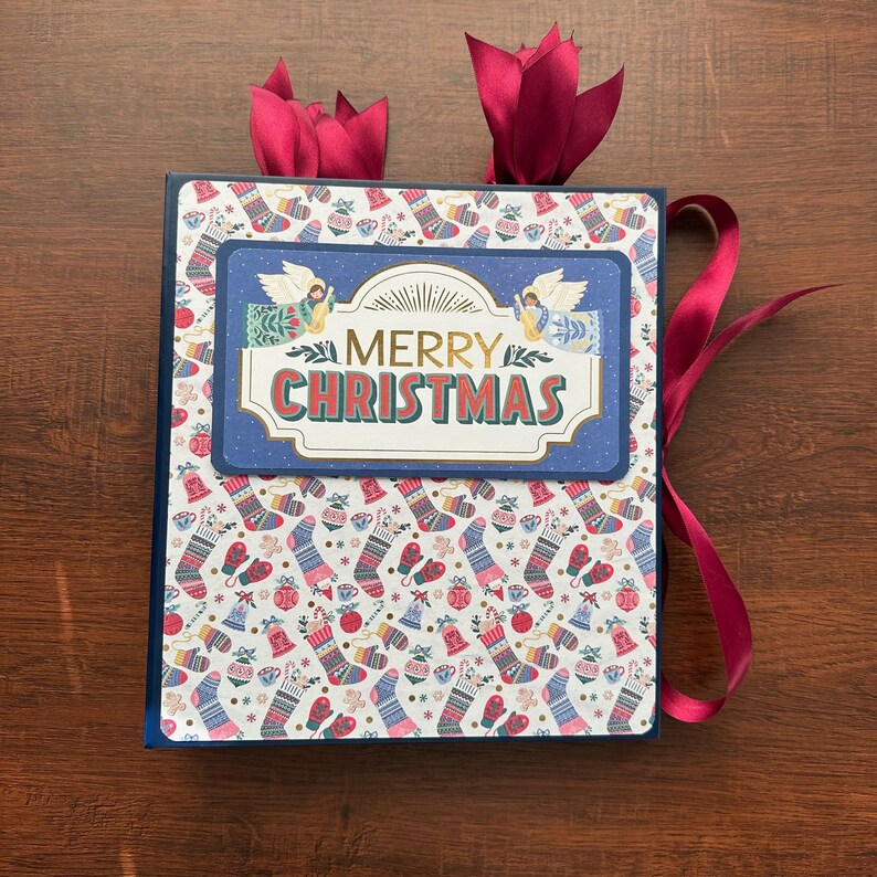 Merry Christmas memory book, scrapbook photo album, Christmas photo book image 1