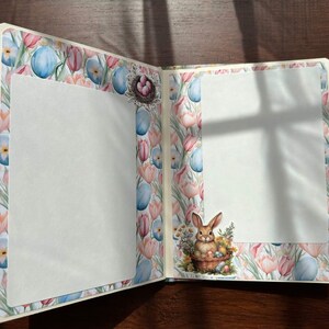 Happy Easter Handmade Photo Album, Scrapbook Memory book, Easter photo album image 8