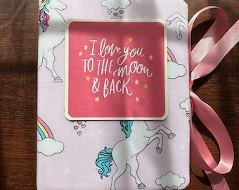 I Love You to the Moon & back - baby photo album, 1-year photo album, baby shower album, memory baby book,