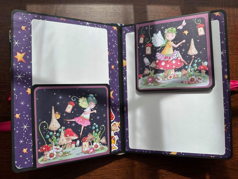 Fairy Garden Fairy Photo Album, Handmade Photo Album, Scrapbook Memory book, Album for a Girl, Flowers and Forest Fairies image 4