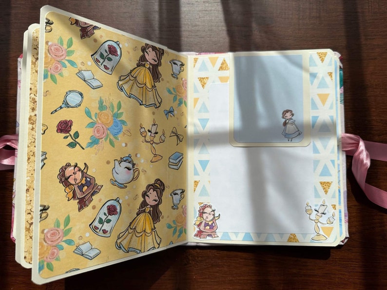 Born to be a Princess Princess Photo Album, Handmade Photo Album, Scrapbook Memory book, Album for a Girl, Beauty and the Beast image 8