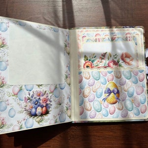 Happy Easter Handmade Photo Album, Scrapbook Memory book, Easter photo album image 9