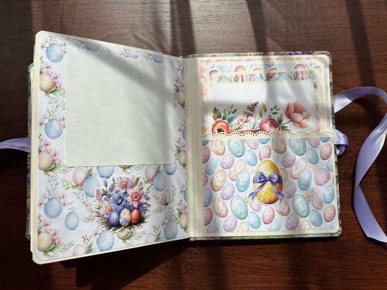 Happy Easter Handmade Photo Album, Scrapbook Memory book, Easter photo album image 9