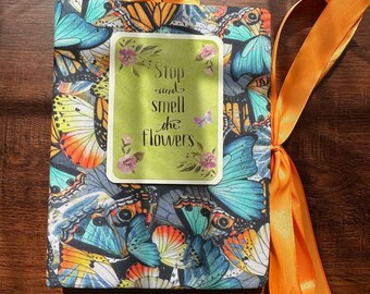 Stop and smell the flowers - a flower Spring and Summer photo album in rainbow colors, a Handmade Photo Album, a Scrapbook Memory book