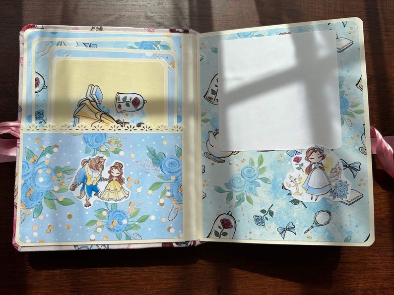 Born to be a Princess Princess Photo Album, Handmade Photo Album, Scrapbook Memory book, Album for a Girl, Beauty and the Beast image 2