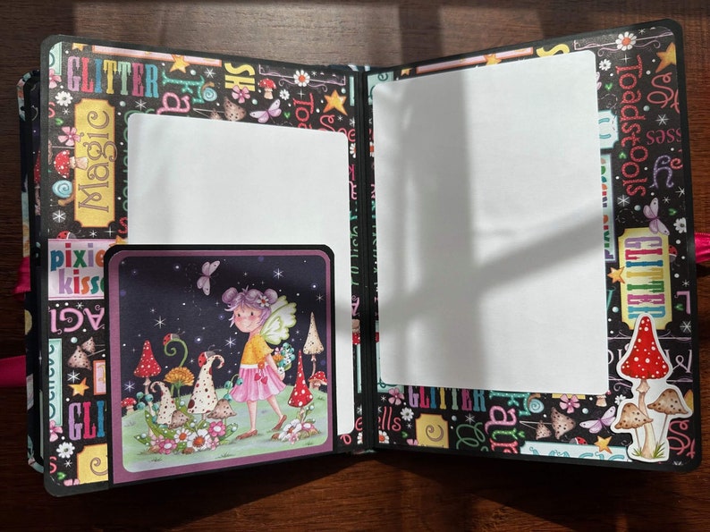 Fairy Garden Fairy Photo Album, Handmade Photo Album, Scrapbook Memory book, Album for a Girl, Flowers and Forest Fairies image 5