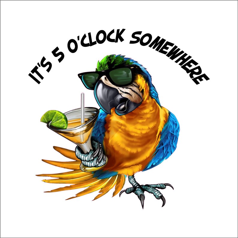 It's 5 o'clock somewhere decal full color drinking Etsy