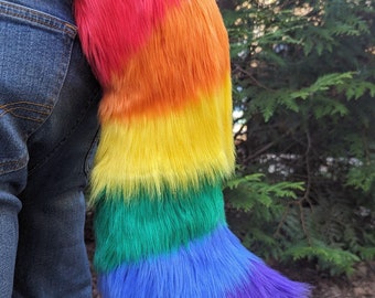 READY TO SHIP - Rainbow Pride Stripe Tail