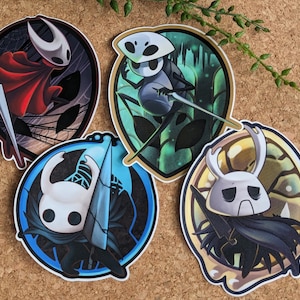 Hollow Knight 4&quot; Vinyl Stickers - Hornet, the Knight, Zote, and Quirrel