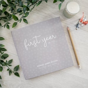 The First Year of You (Script Design) - Baby Journal and Memory Book - Personalised, Custom, Bespoke - New Baby Gift