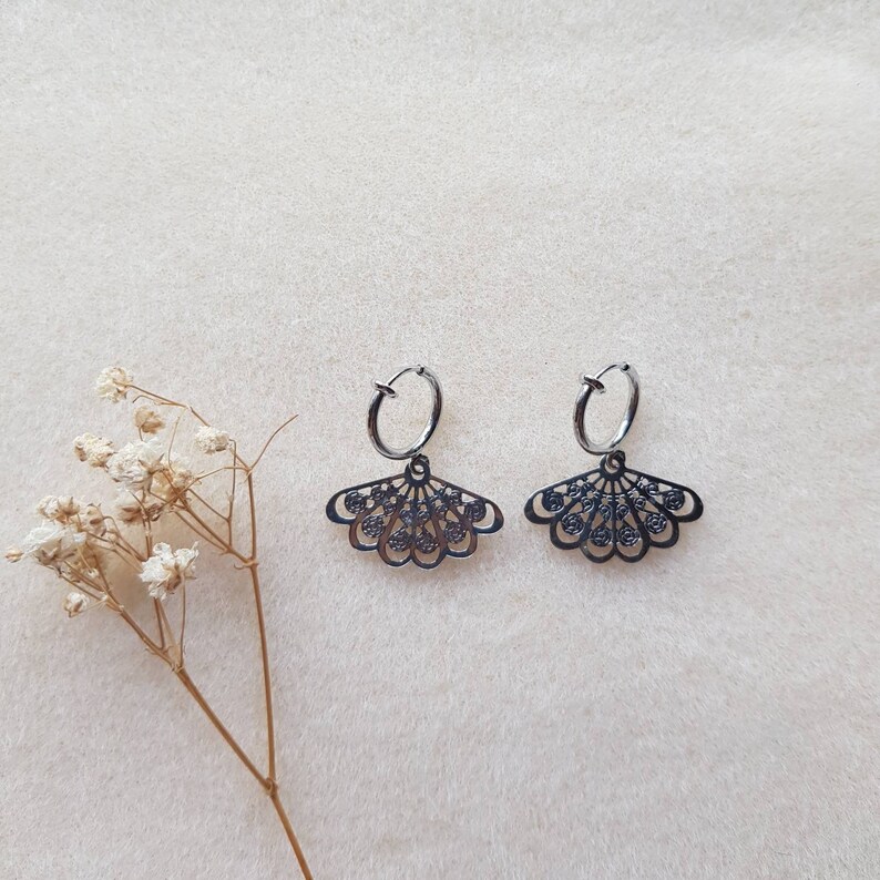 Sliver Fan Earrings