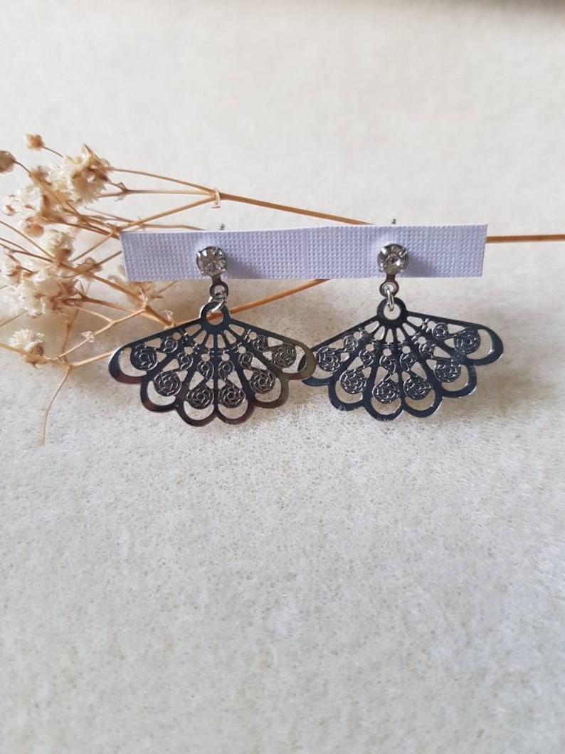Sliver Fan Earrings