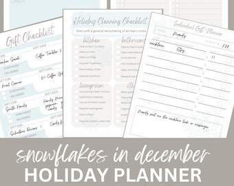Snowflakes in December | Holiday Planner Bundle | PRINTABLE PDF