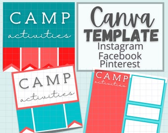 Social Media Templates | Camp Activities | Editable in Canva | Facebook Instagram Pinterest