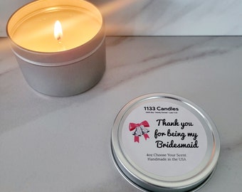 Bulk Bridesmaid Gifts | Bridesmaid Proposal | Bridesmaid Candle Favors | Small Bridesmaid Gift | Pick Your Scented Candle | Maid of Honor