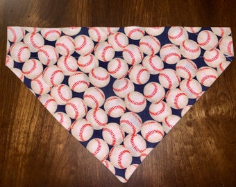 Baseball Pet Bandana, Over the Collar Dog Scarf