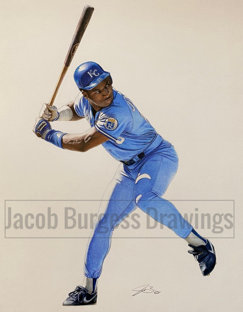 Bo Jackson Colored Pencil Drawing Limited Edition Print d to 300 image 1