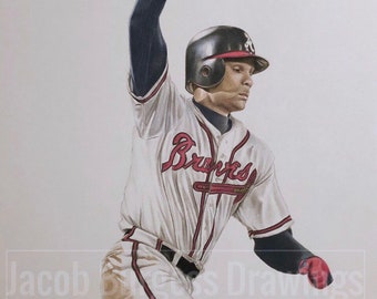 David Justice Colored Pencil Drawing Print #d to 300