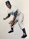 Jackie Robinson Colored Pencil Drawing Limited Edition Lithograph Print Numbered to 300