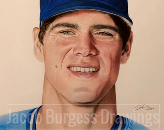 Dale Murphy Colored Pencil Drawing Print 11”x14” Numbered to 300