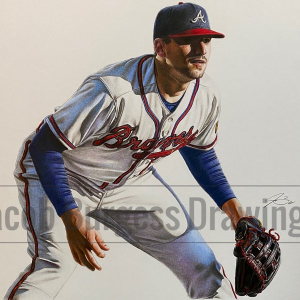 Austin Riley Colored Pencil Drawing Limited Edition Print #d to 300