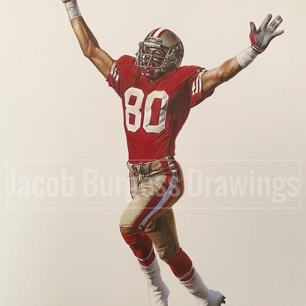 Jerry Rice Easy Drawing JacobBurgessDrawings - Etsy