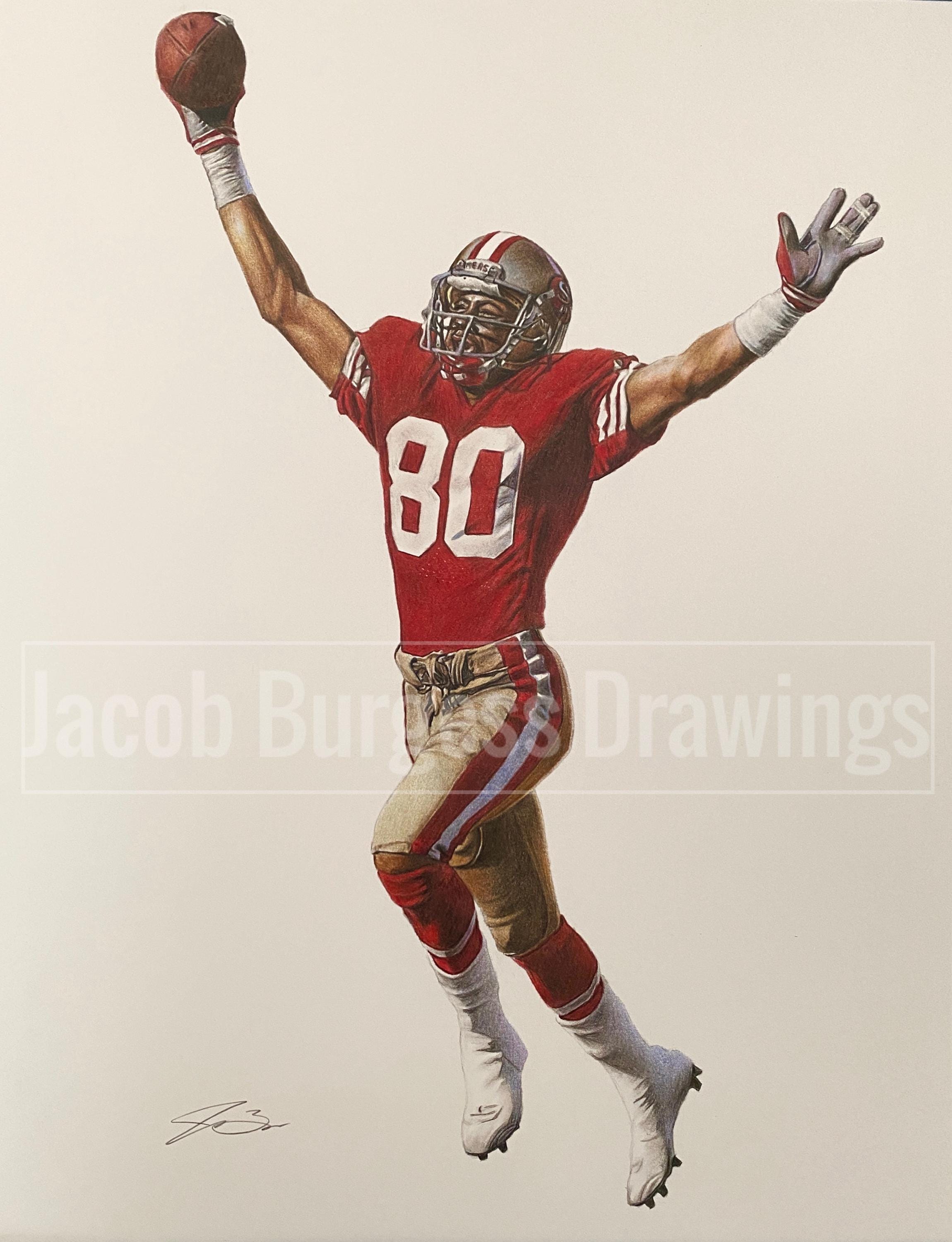 Jerry Rice Colored Pencil Drawing Limited Edition Print #d to 300 - Etsy