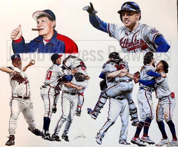 Atlanta Braves “Champions” Colored Pencil Drawing Limited Edition Print  Numbered to 500
