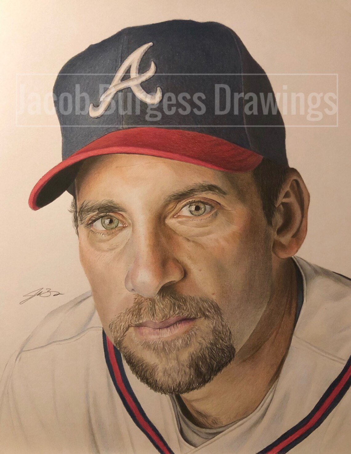 John Smoltz Colored Pencil Drawing Print 11x14 Numbered to | Etsy