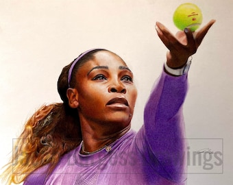 Serena Williams Colored Pencil Drawing Print Numbered to 300