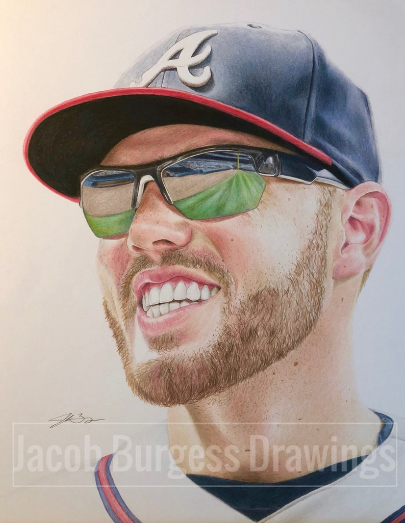 Freddie Freeman Colored Pencil Drawing Print d to 300 | Etsy