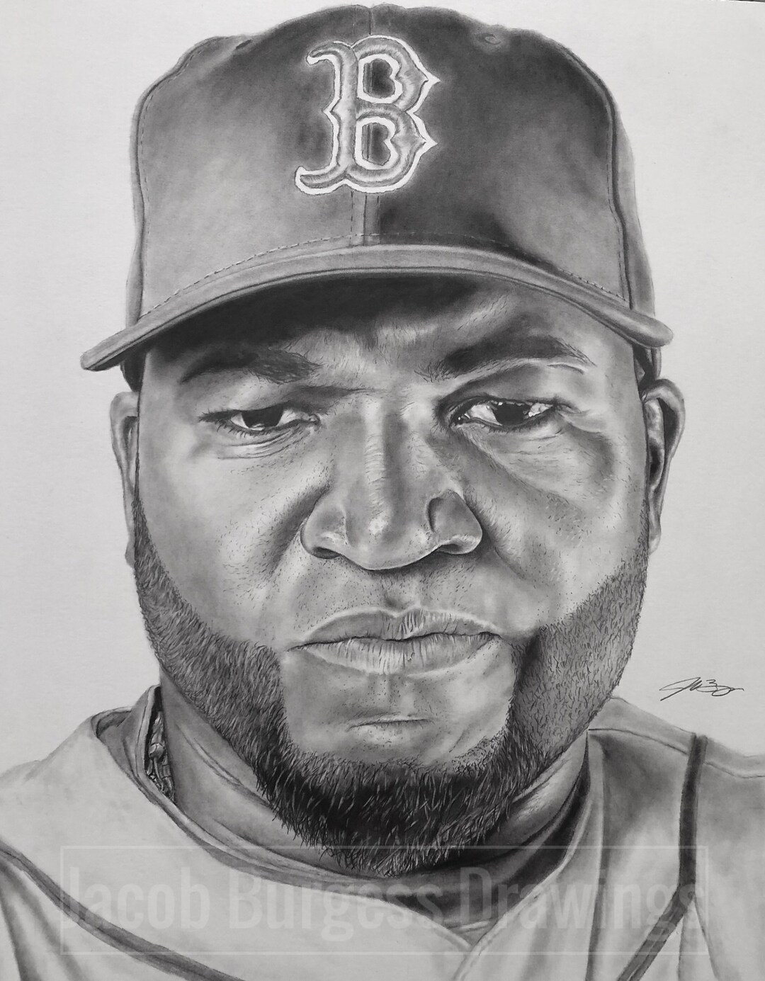 David Ortiz Pencil Drawing Print 11"x14" Numbered to 300 - Etsy