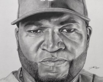 David Ortiz Pencil Drawing Print 11"x14" Numbered to 300