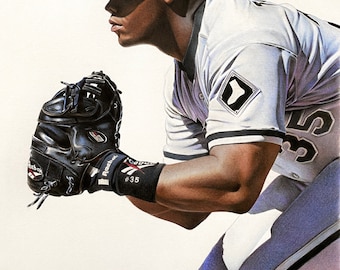 Frank Thomas Colored Pencil Drawing Limited Edition Print #d to 300