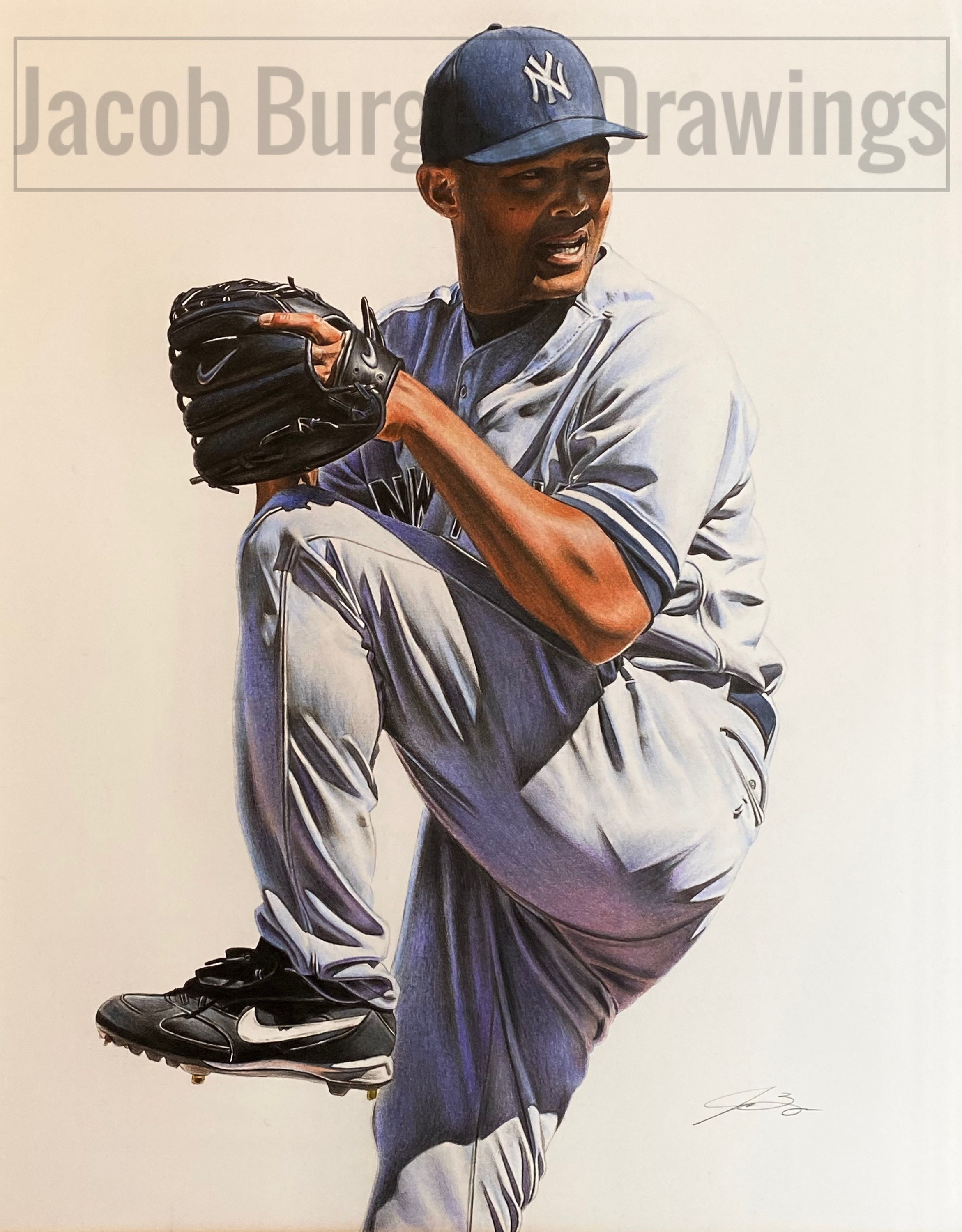 Mariano Rivera Colored Pencil Drawing Limited Edition Print Numbered to 300