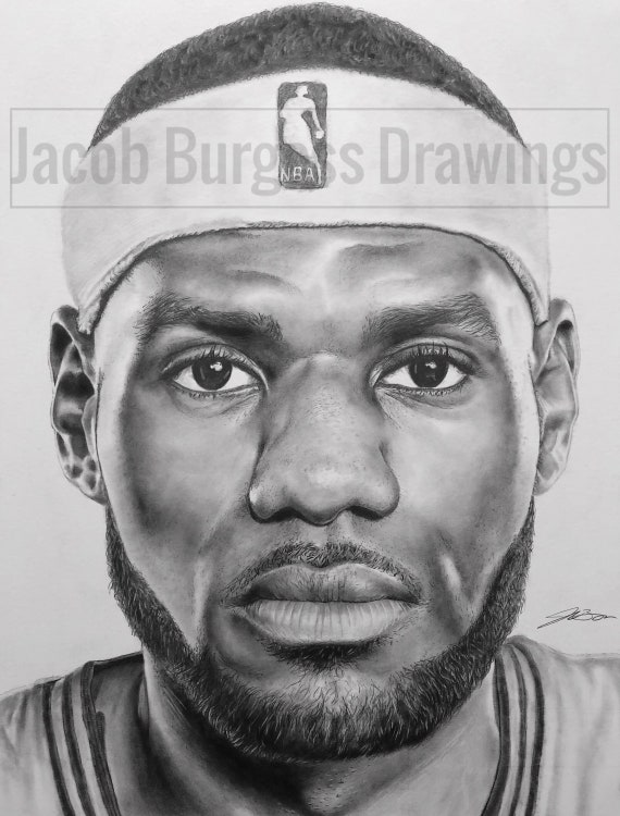 Lebron James Pencil Drawing Print 11x14 Los Etsy