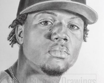 Ronald Acuña Jr Pencil Drawing Print 11"x14" Numbered to 300