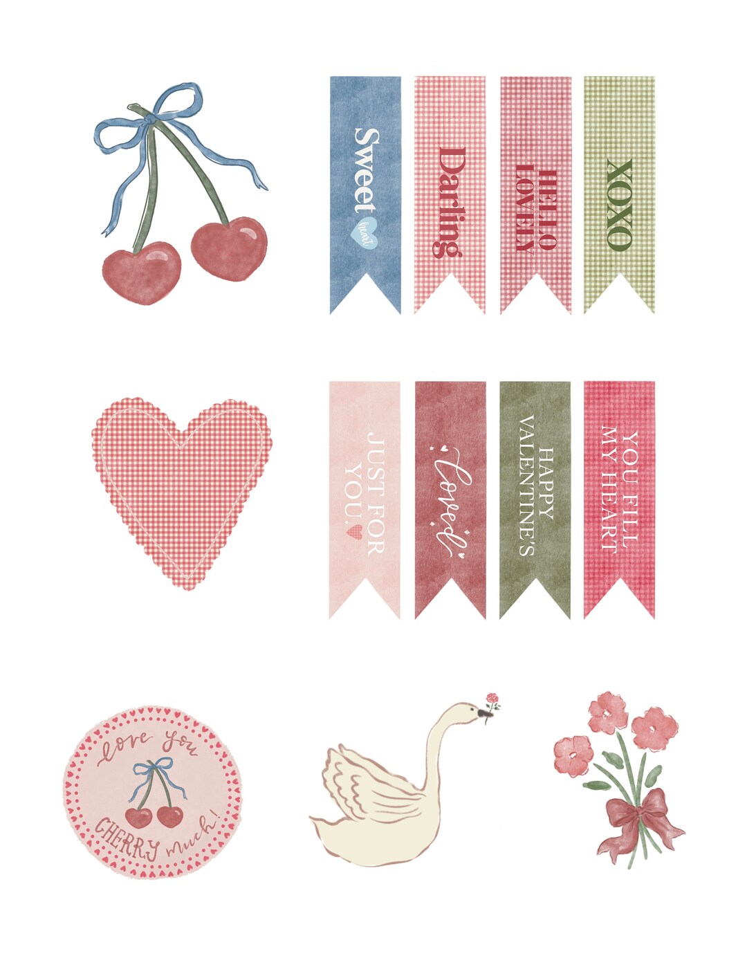 Valentine Tags Printable Etsy Valentine Tags Printable Etsy