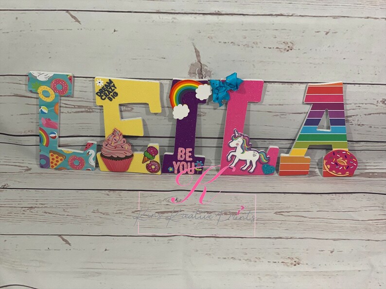 Jojo Siwa Inspired Wall Letters Kids Wall Decor Jojo Siwa Etsy