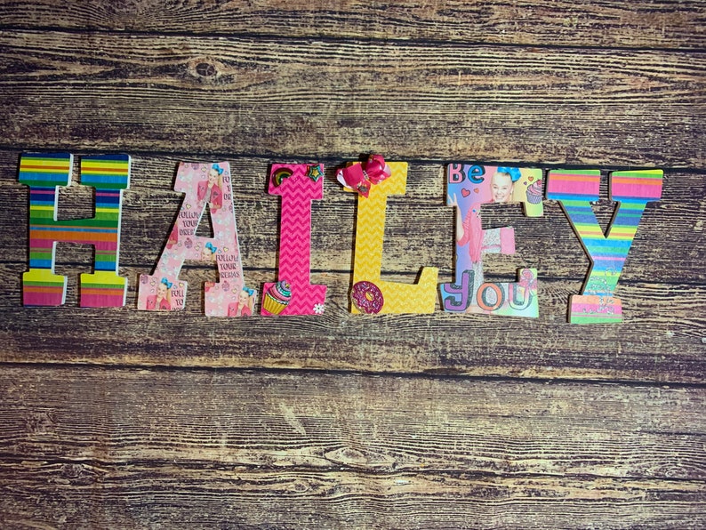 Jojo Siwa Inspired Wall Letters Kids Wall Decor Jojo Siwa Etsy