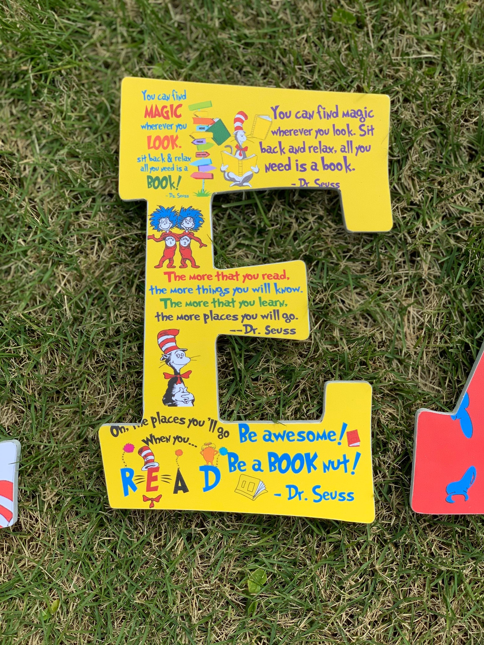 Dr Seuss Themed Wood Letters Wood Letters Nursery Letters Etsy