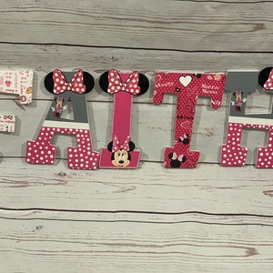 Minnie Mouse Wooden Letters, Minnie Mouse Room Decor, Minnie Mouse Party Decor, Minnie Mouse Letters, Minnie Mouse Nursery Decor