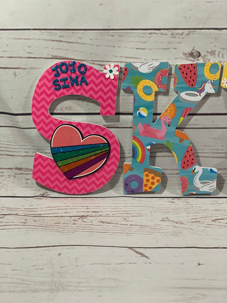 Jojo Siwa Inspired Wall Letters Kids Wall Decor Jojo Siwa Etsy