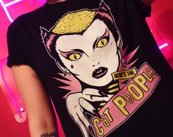 Cat People T-shirt DEAD PULP by Lucy Færy